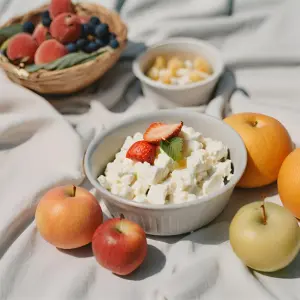 Cottage cheese and fruit: